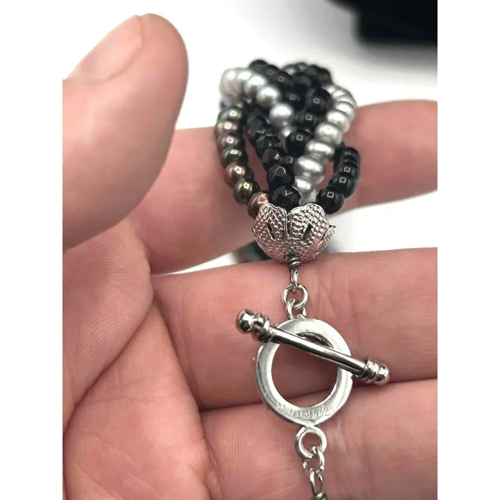 Multi Colored Strand Choker Pearl Necklace - Picture 3 of 3